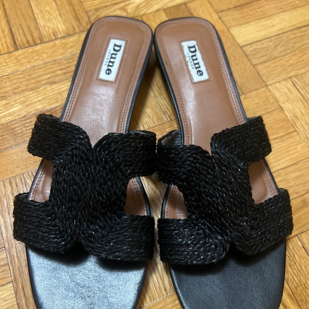 Black Dune Loupe Cut Out Sandals